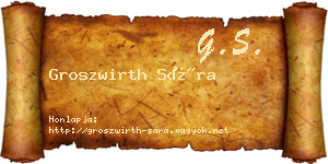 Groszwirth Sára névjegykártya
